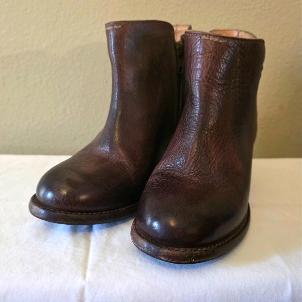 Womens Bedstu Size 7.5 Cobbler Brown Leather Ankle Boots